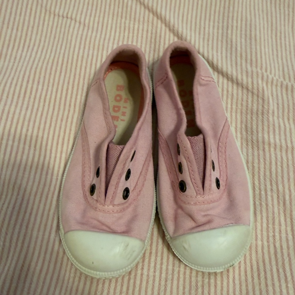 Boden Pink Slip-On Canvas Kids Sneakers